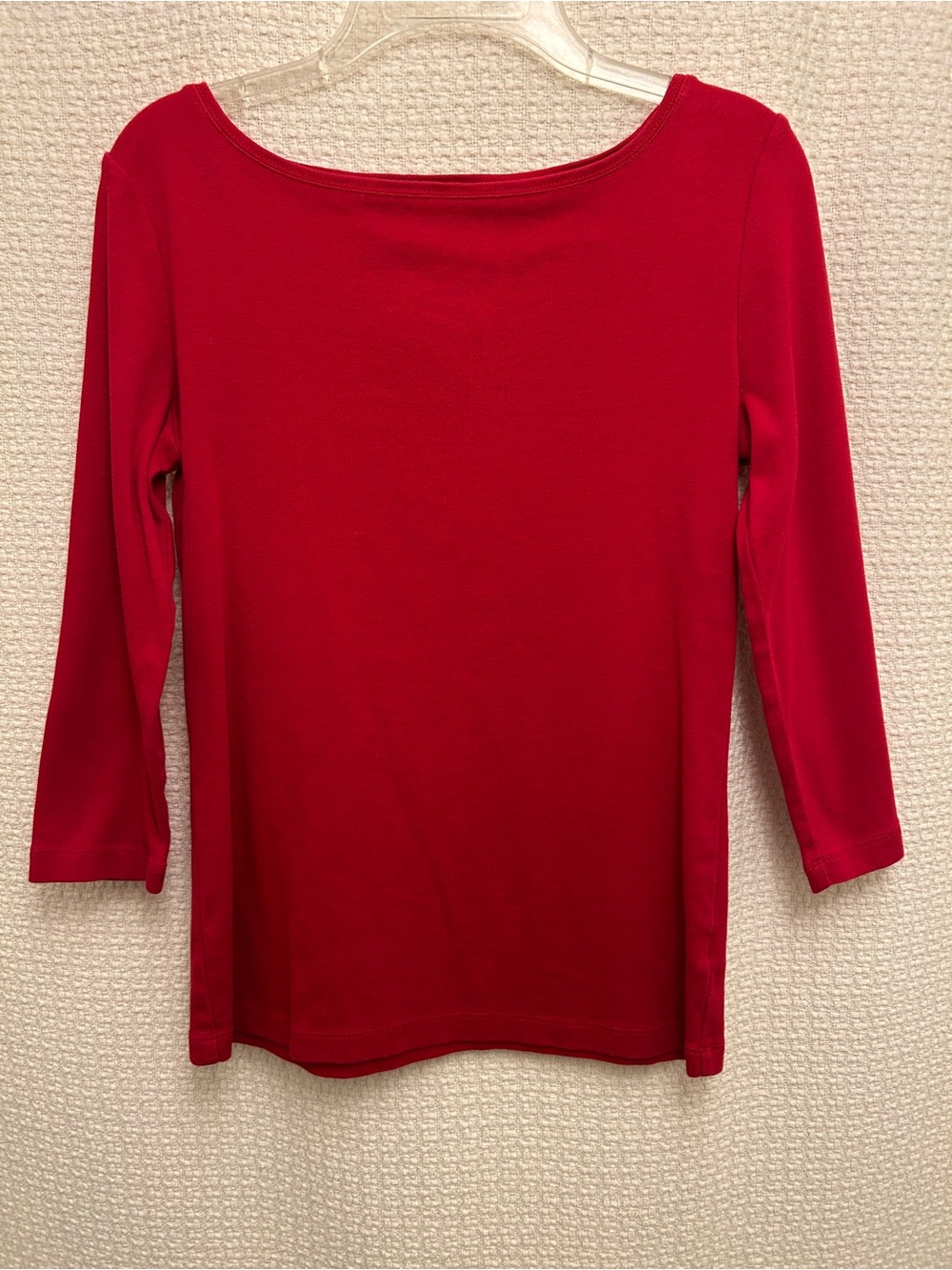 Talbots Red Boatneck Long Sleeve Top